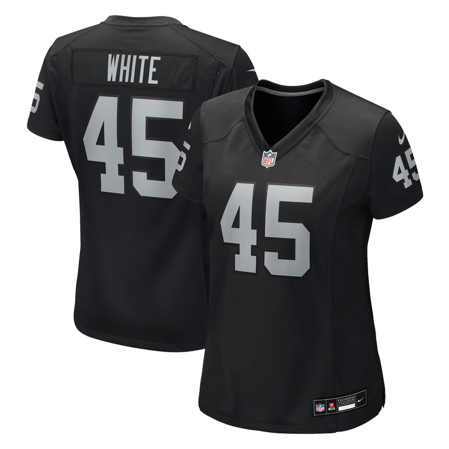 Women's Las Vegas Raiders Devin White Nike Black Team Game Jersey - Jersey