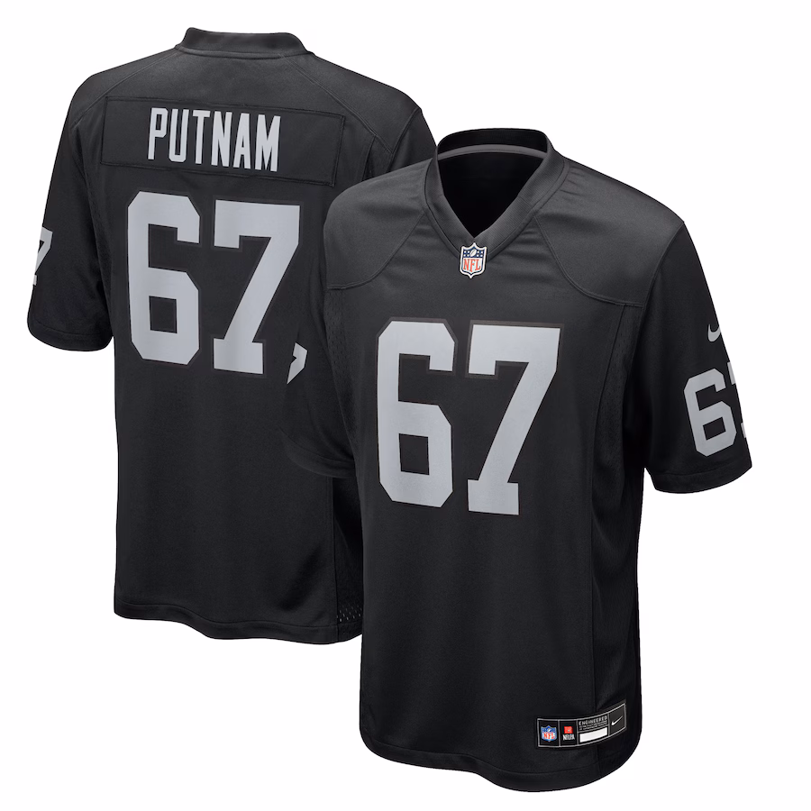 Men's Las Vegas Raiders Will Putnam Nike Black Team Game Jersey - Jersey
