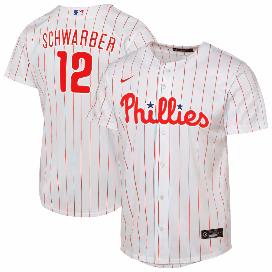 Youth Philadelphia Phillies Kyle Schwarber Nike White Replica Jersey - Jersey