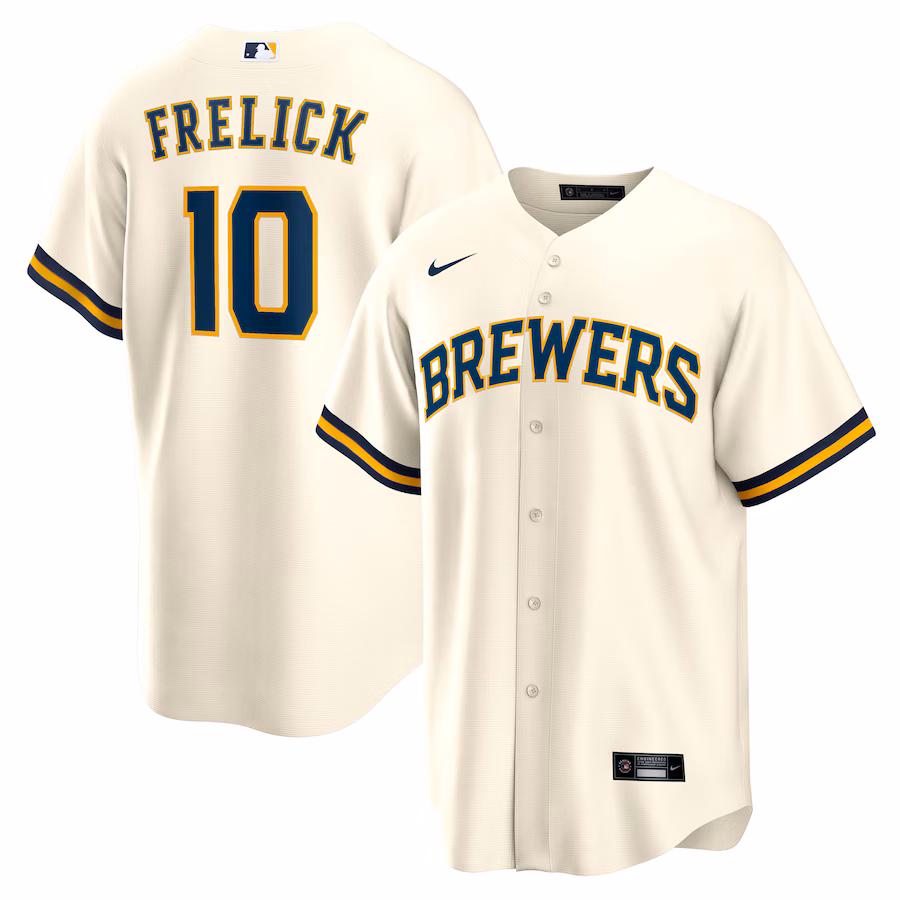 Youth Milwaukee Brewers Sal Frelick Nike Cream Home Replica Jersey - Jersey