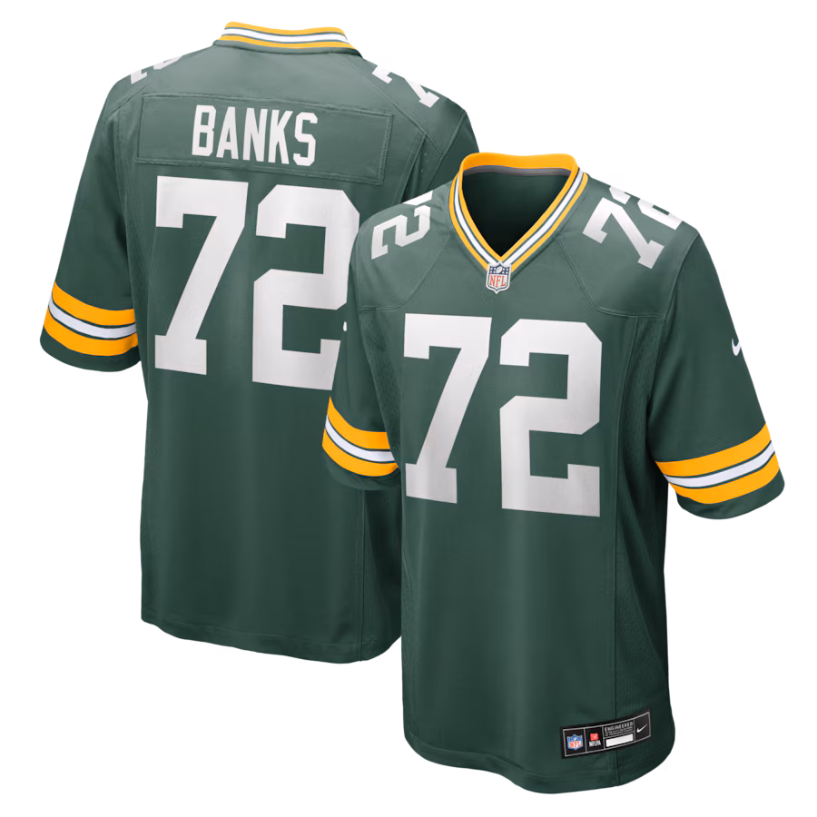 Men's Green Bay Packers Brant Banks Nike Green Team Game Jersey - Jersey
