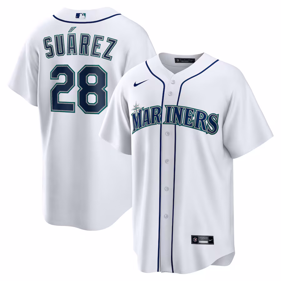 Men's Seattle Mariners Eugenio Suárez Nike White Home Replica Player Jersey - Jersey