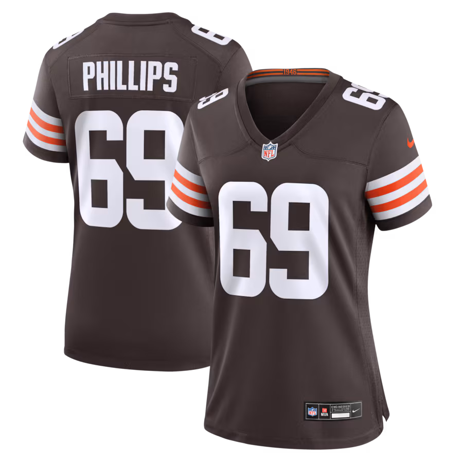 Women's Cleveland Browns Tyre Phillips Nike Brown Team Game Jersey - Jersey
