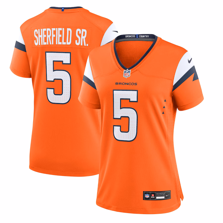 Women's Denver Broncos Trent Sherfield Sr. Nike Orange Team Game Jersey - Jersey