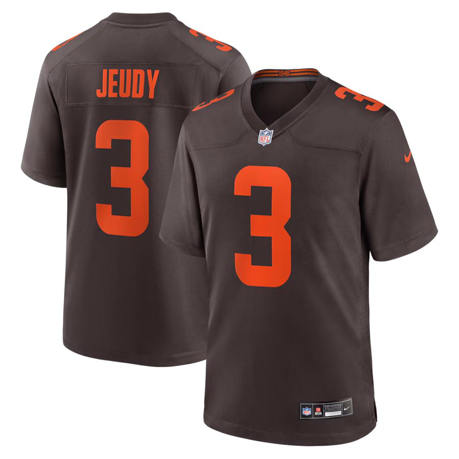 Men's Cleveland Browns Jerry Jeudy Nike Brown Alpha Dawg Game Jersey - Jersey