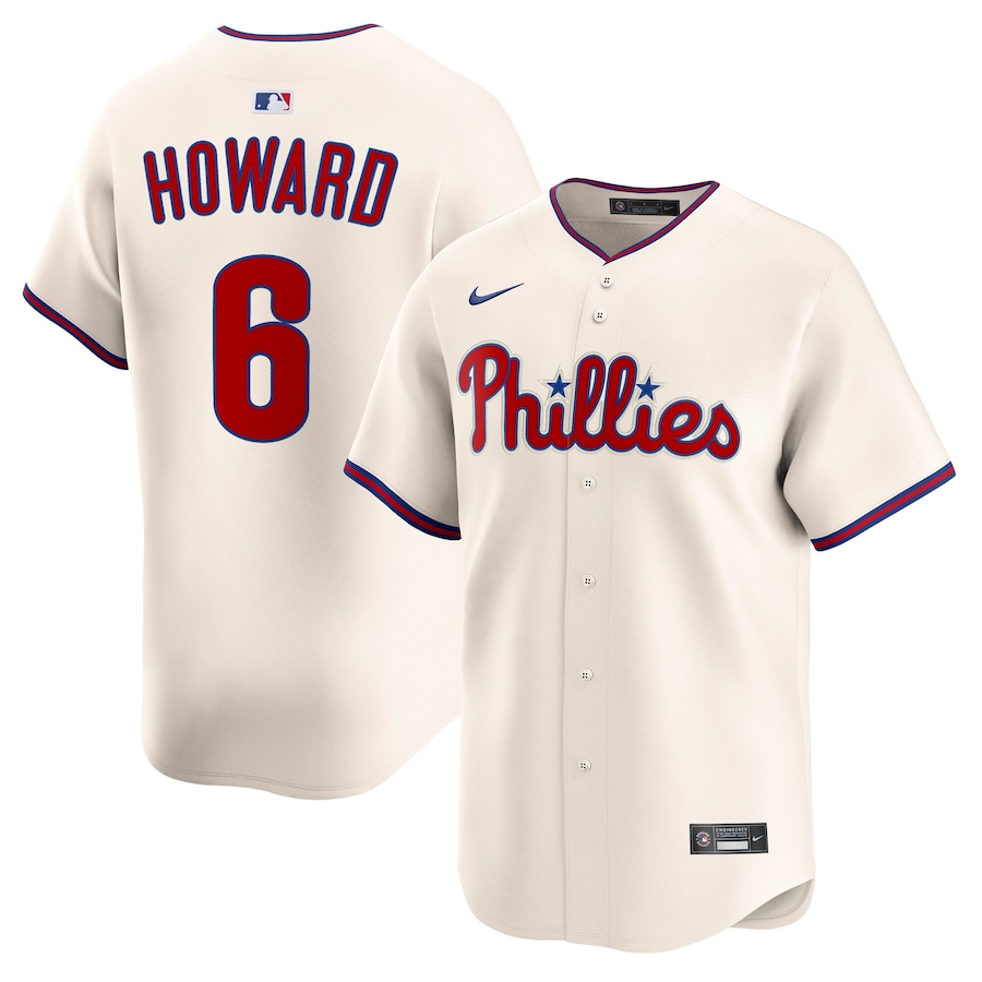 Men's Philadelphia Phillies Ryan Howard Nike Cream Alternate 2 Retired Limited Player Jersey - Jersey