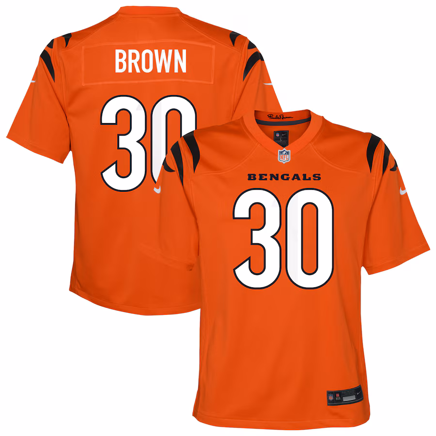 Youth Cincinnati Bengals Chase Brown Nike Orange Alternate Game Jersey - Jersey