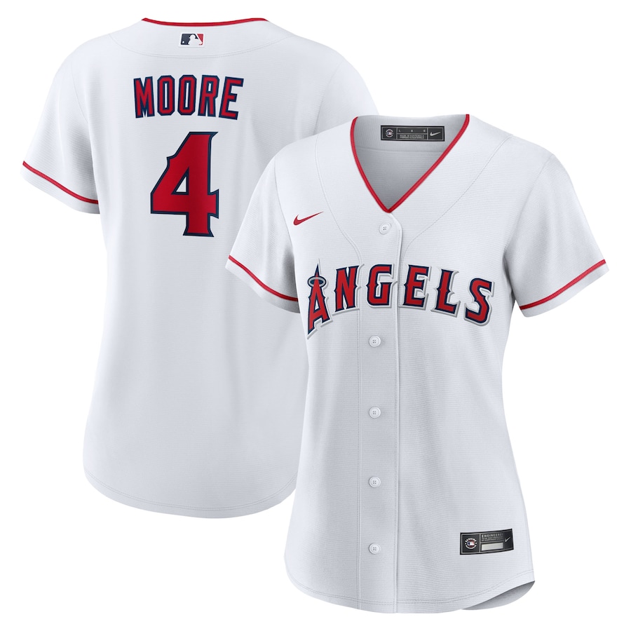 Women's Los Angeles Angels Christian Moore Nike White Home Replica Jersey - Jersey
