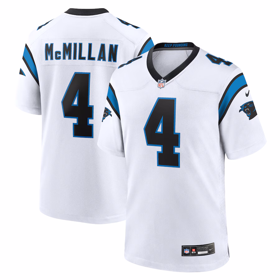 Men's Carolina Panthers Tetairoa McMillan Nike White Game Jersey - Jersey