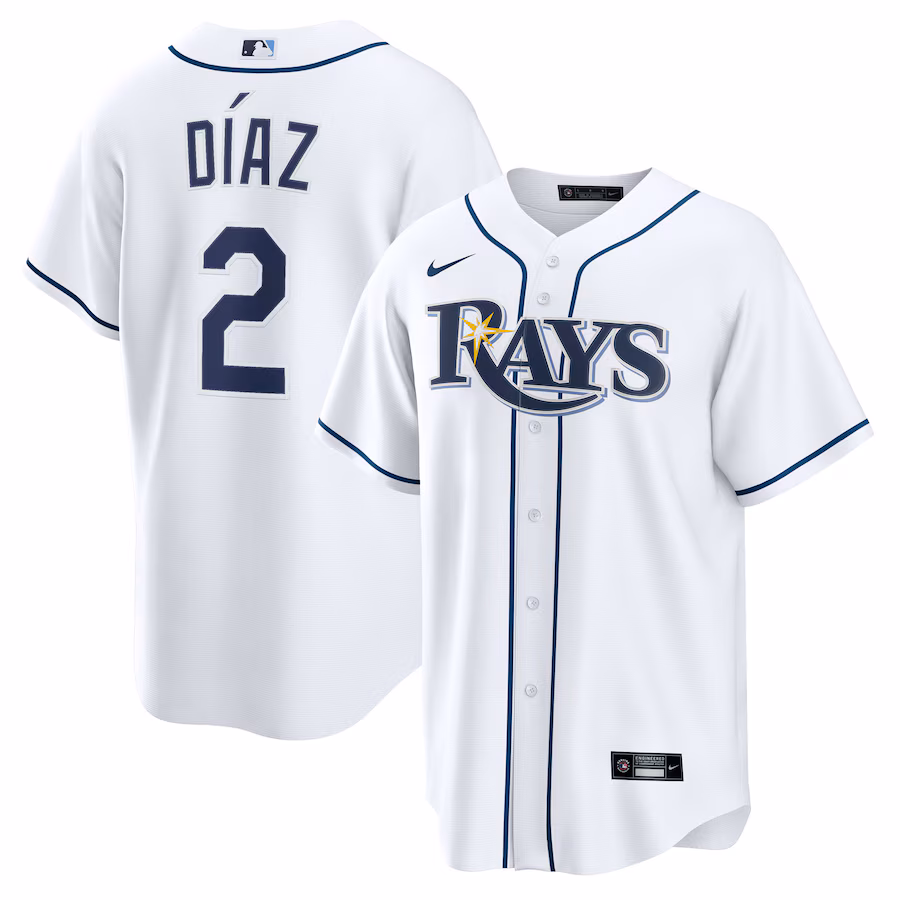 Youth Tampa Bay Rays Yandy Díaz Nike White Home Replica Jersey - Jersey
