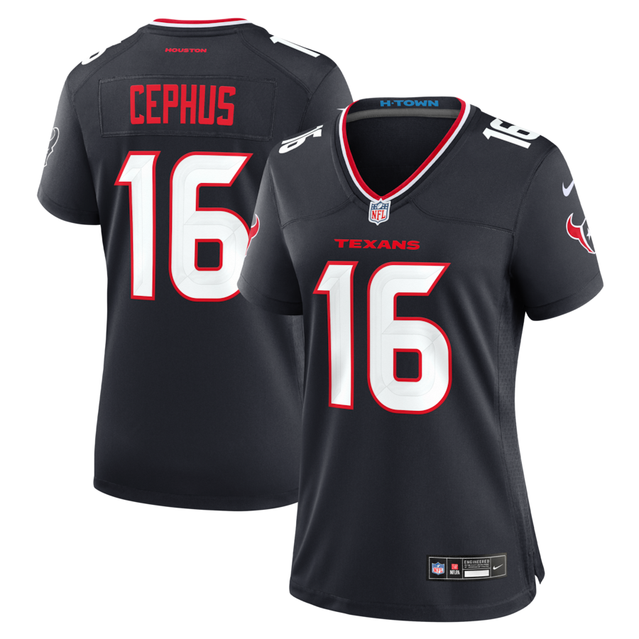 Women's Houston Texans Quintez Cephus Nike Navy Team Game Jersey - Jersey