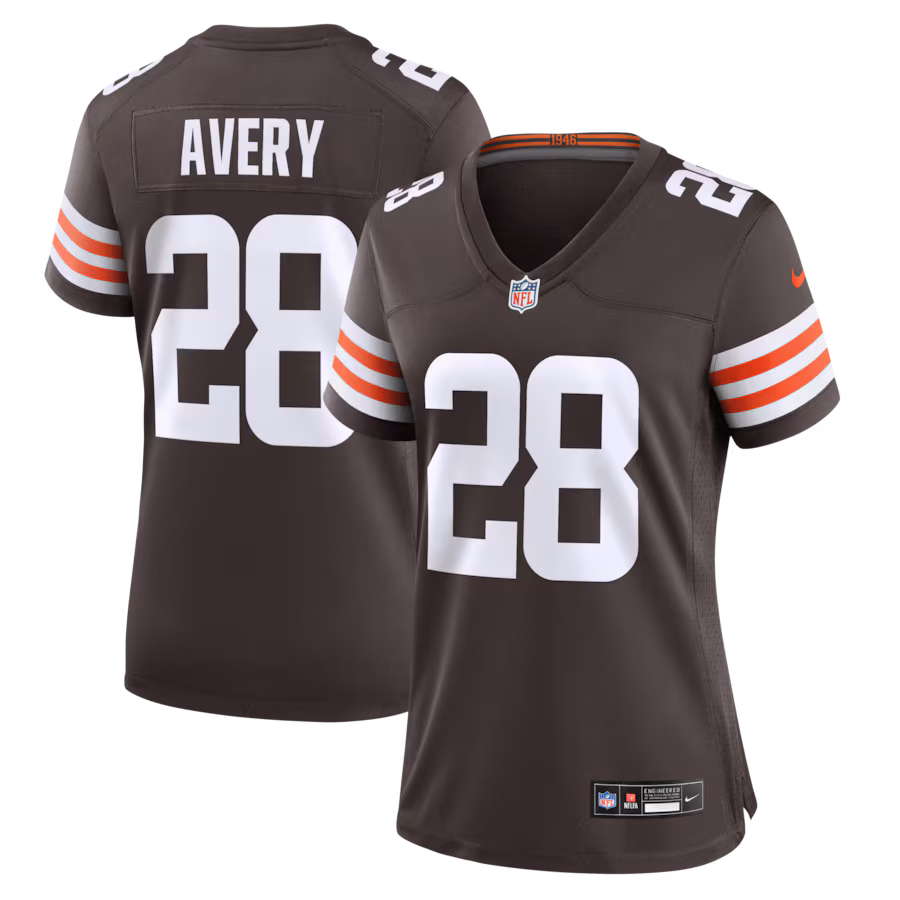 Women's Cleveland Browns Tre Avery Nike Brown Team Game Jersey - Jersey