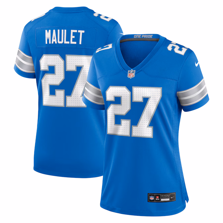 Women's Detroit Lions Arthur Maulet Nike Blue Team Game Jersey - Jersey
