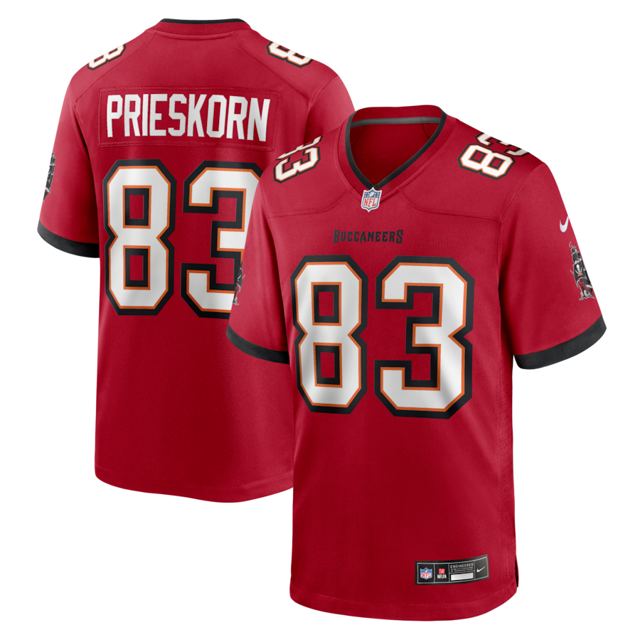 Men's Tampa Bay Buccaneers Caden Prieskorn Nike Red Team Game Jersey - Jersey