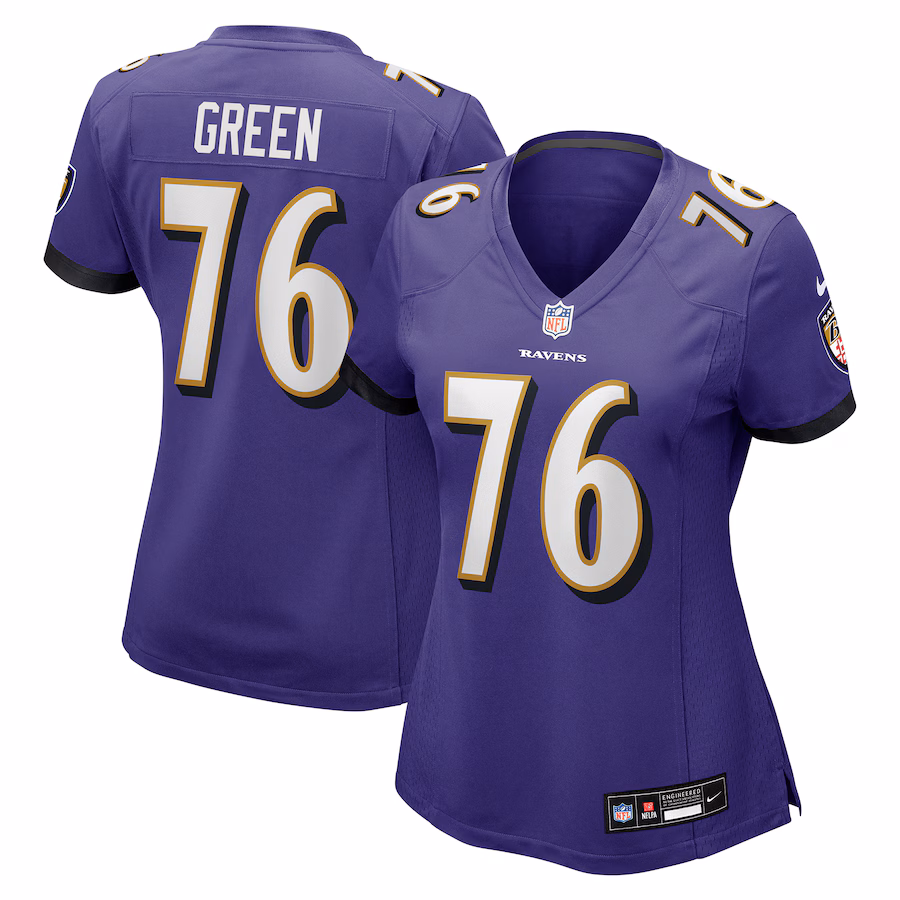 Women's Baltimore Ravens Kenyon Green Nike Purple Team Game Jersey - Jersey
