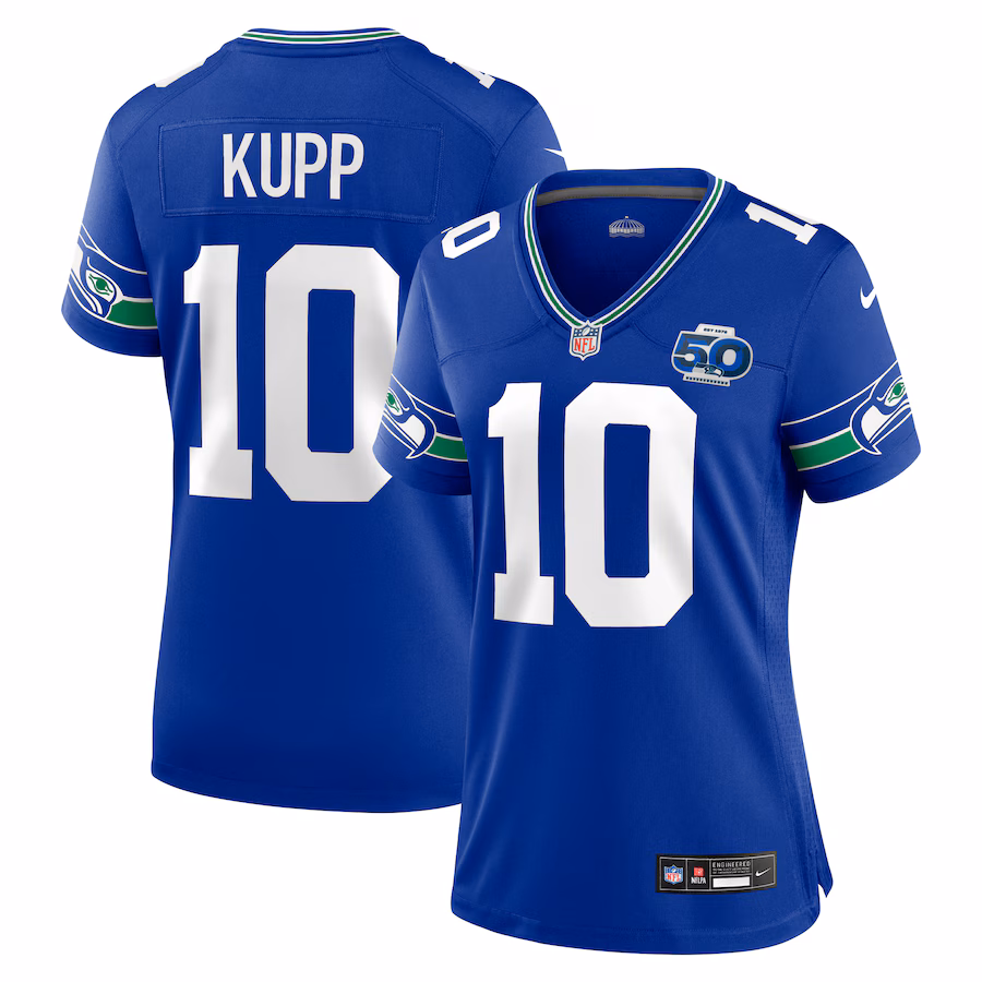 Women's Seattle Seahawks Cooper Kupp Nike Royal Alternate 2 50th Season Game Jersey - Jersey
