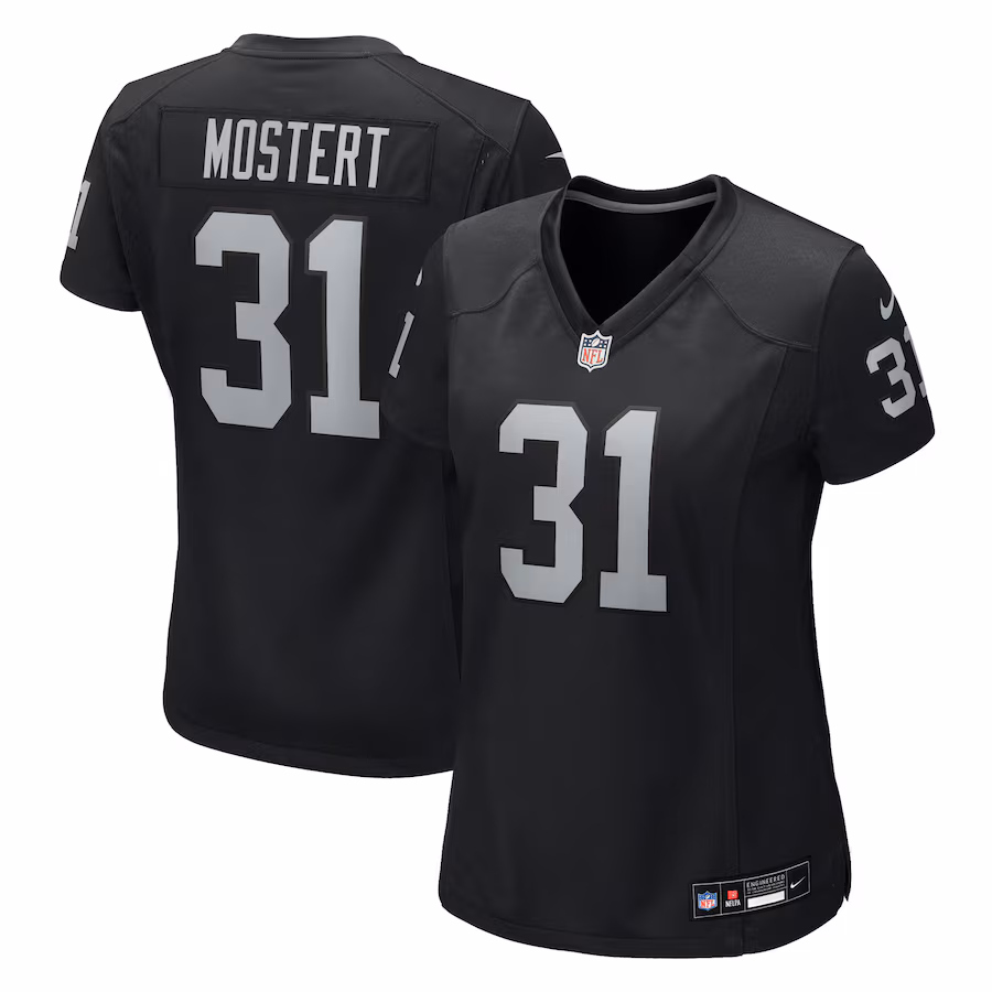 Women's Las Vegas Raiders Raheem Mostert Nike Black Team Game Jersey - Jersey