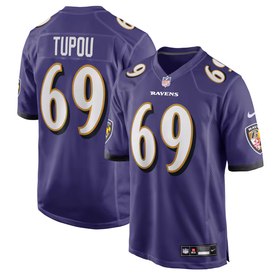 Men's Baltimore Ravens Josh Tupou Nike Purple Team Game Jersey - Jersey