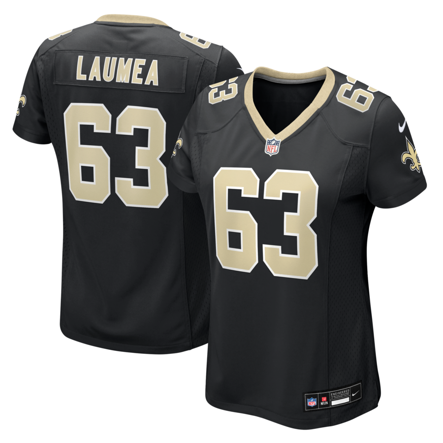 Women's New Orleans Saints Sataoa Laumea Nike Black Team Game Jersey - Jersey