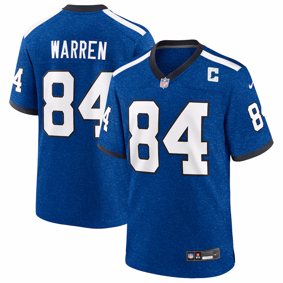 Men's Indianapolis Colts Tyler Warren Nike Heather Royal Alternate 2 Indiana Nights Game Jersey - Jersey