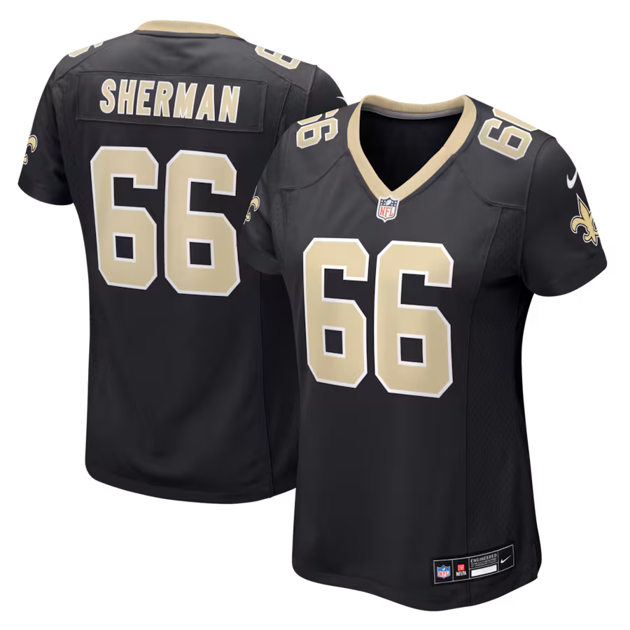 Women's New Orleans Saints William Sherman Nike Black Team Game Jersey - Jersey
