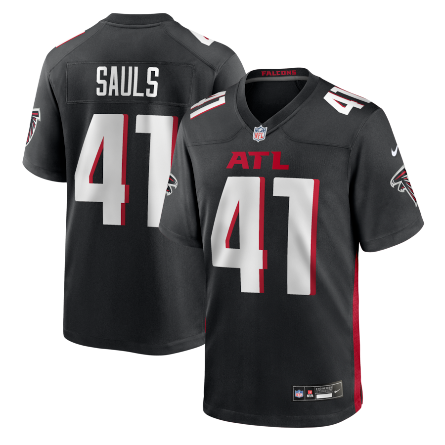Men's Atlanta Falcons Ben Sauls Nike Black Team Game Jersey - Jersey