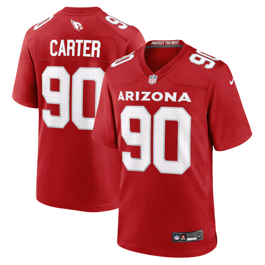 Men's Arizona Cardinals Zach Carter Nike Cardinal Team Game Jersey - Jersey