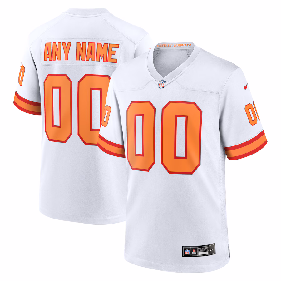 Youth '76 Tampa Bay Buccaneers Nike White 50th Season Custom Game Jersey - Jersey