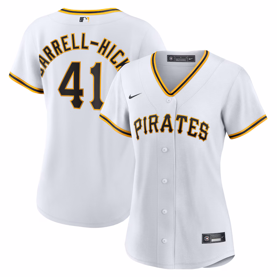 Women's Pittsburgh Pirates Michael Darrell-Hicks Nike White Home Replica Jersey - Jersey