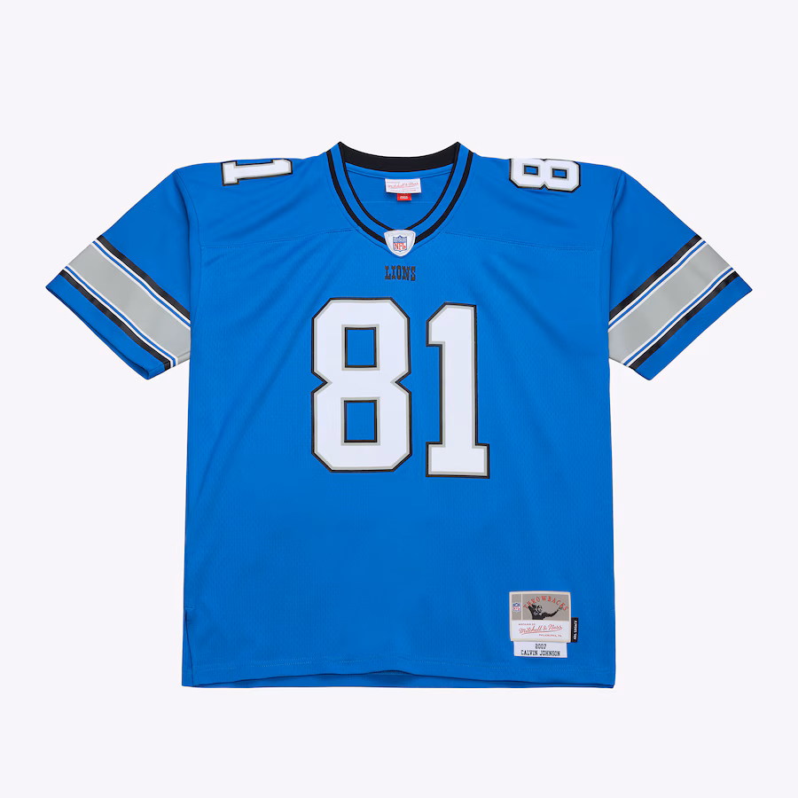 Men's Detroit Lions Calvin Johnson Mitchell & Ness Blue 2007 Legacy Replica Jersey - Jersey