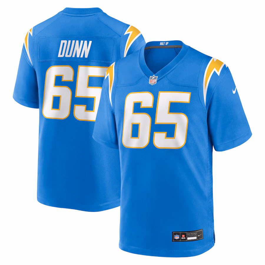 Men's Los Angeles Chargers Michael Dunn Nike Powder Blue Team Game Jersey - Jersey