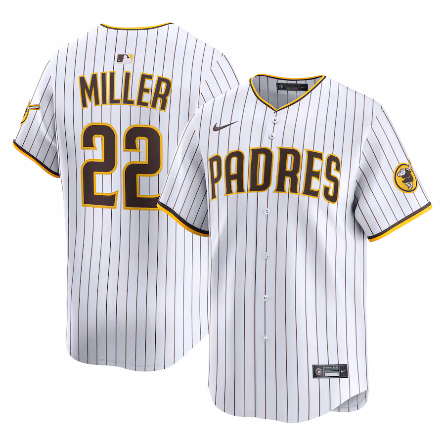 Men's San Diego Padres Mason Miller Nike White Home Limited Player Jersey - Jersey