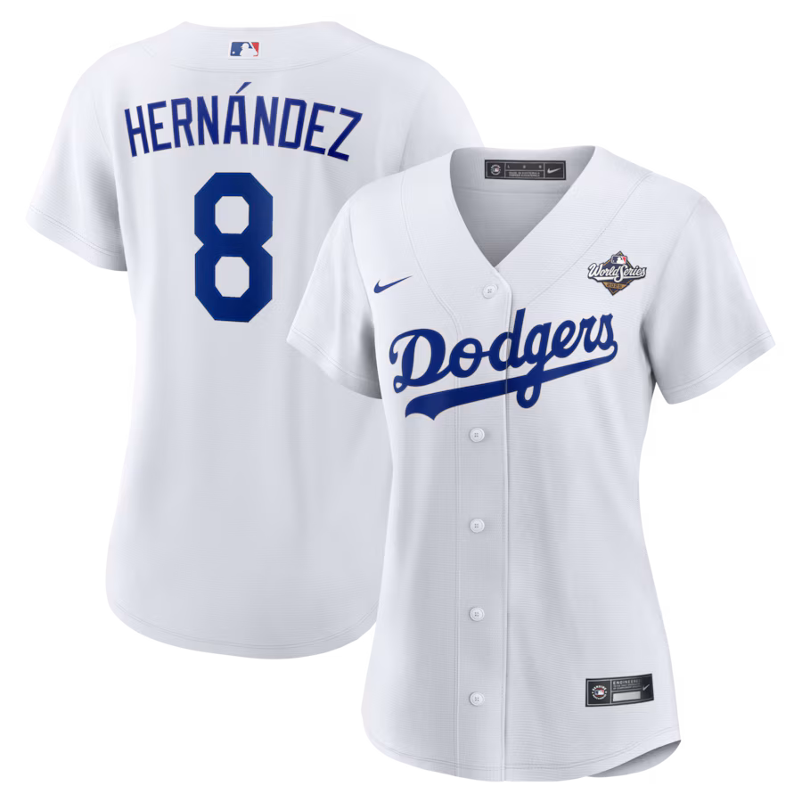 Women's Los Angeles Dodgers Enrique Hernández Nike White 2025 World Series Home Replica Player Jersey - Jersey