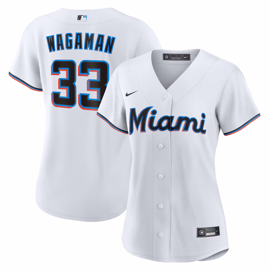 Women's Miami Marlins Eric Wagaman Nike White Home Replica Jersey - Jersey