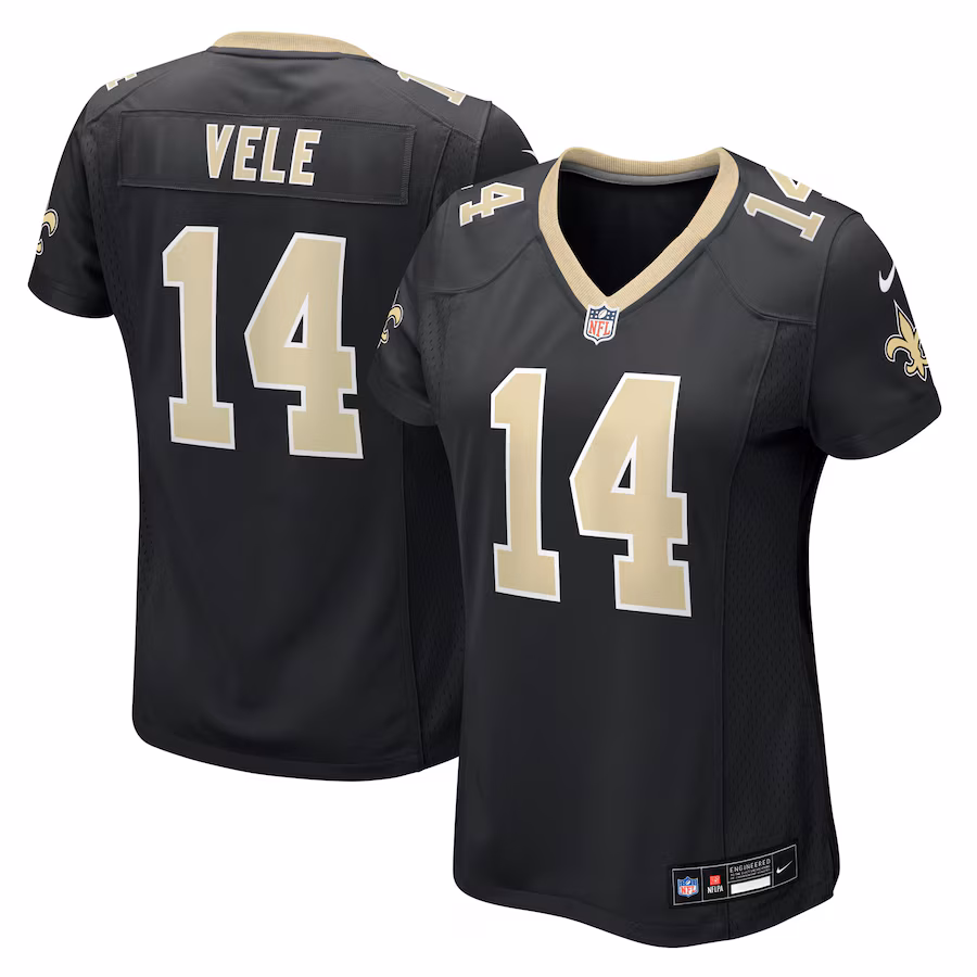 Women's New Orleans Saints Devaughn Vele Nike Black Team Game Jersey - Jersey