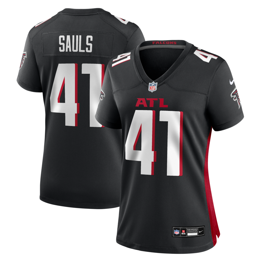 Women's Atlanta Falcons Ben Sauls Nike Black Team Game Jersey - Jersey