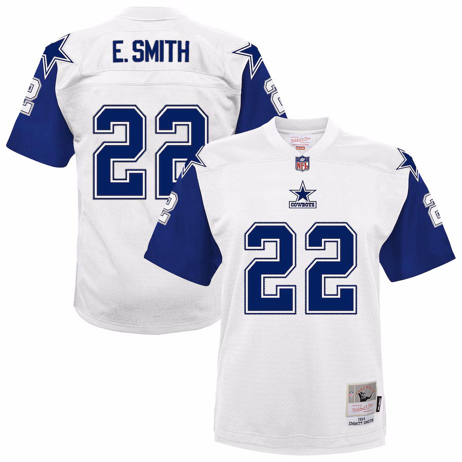 Youth Dallas Cowboys Emmitt Smith Mitchell & Ness White 1994 Alternate Legacy Jersey - Jersey