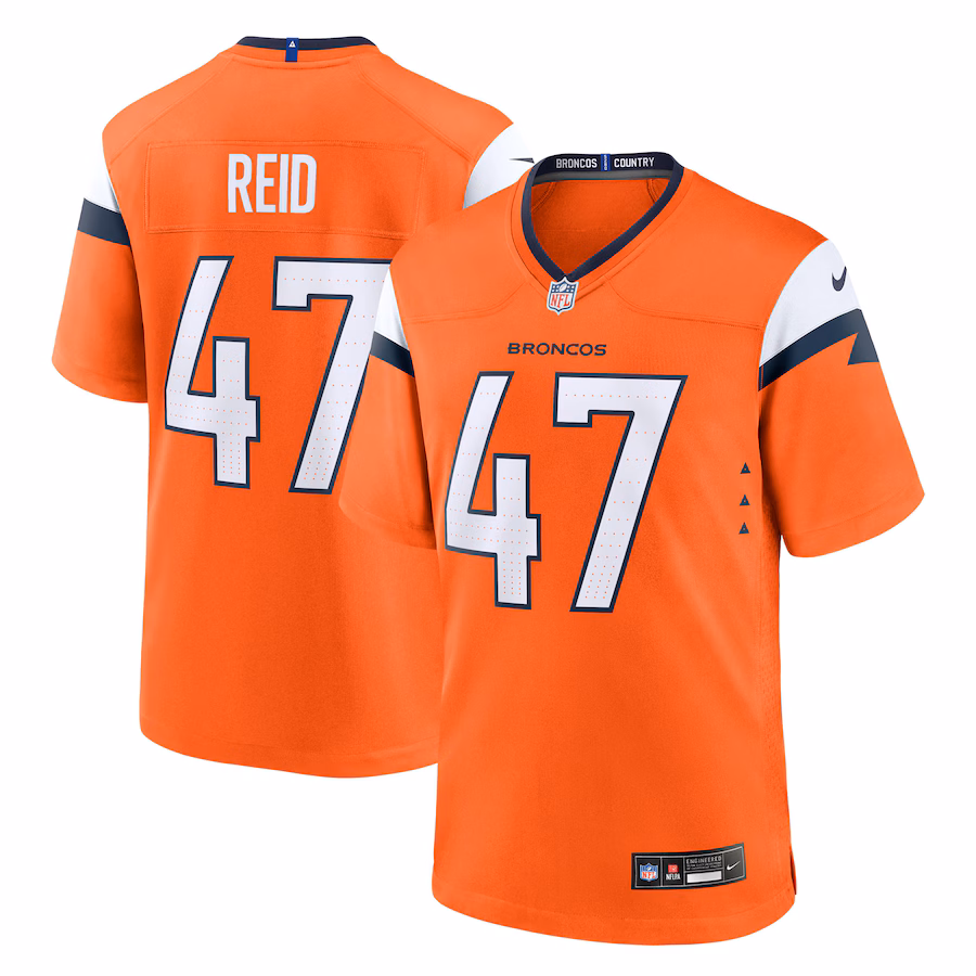 Men's Denver Broncos Karene Reid Nike Orange Team Game Jersey - Jersey
