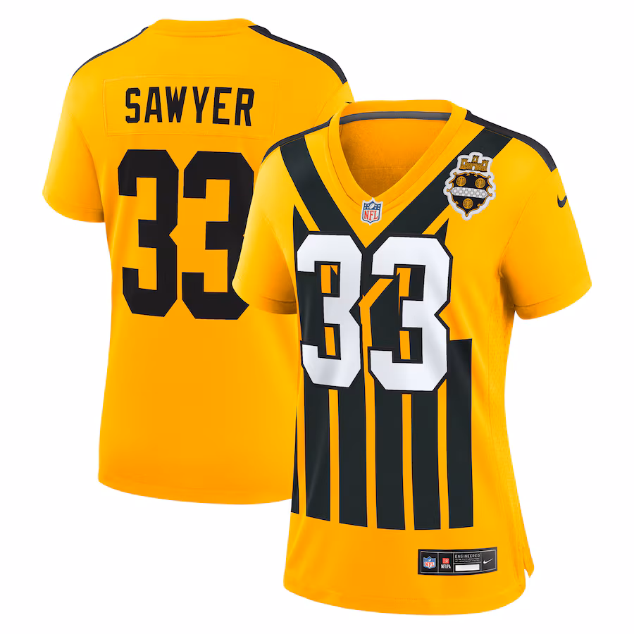 Women's Pittsburgh Steelers Jack Sawyer Nike Gold Alternate Game Jersey - Jersey