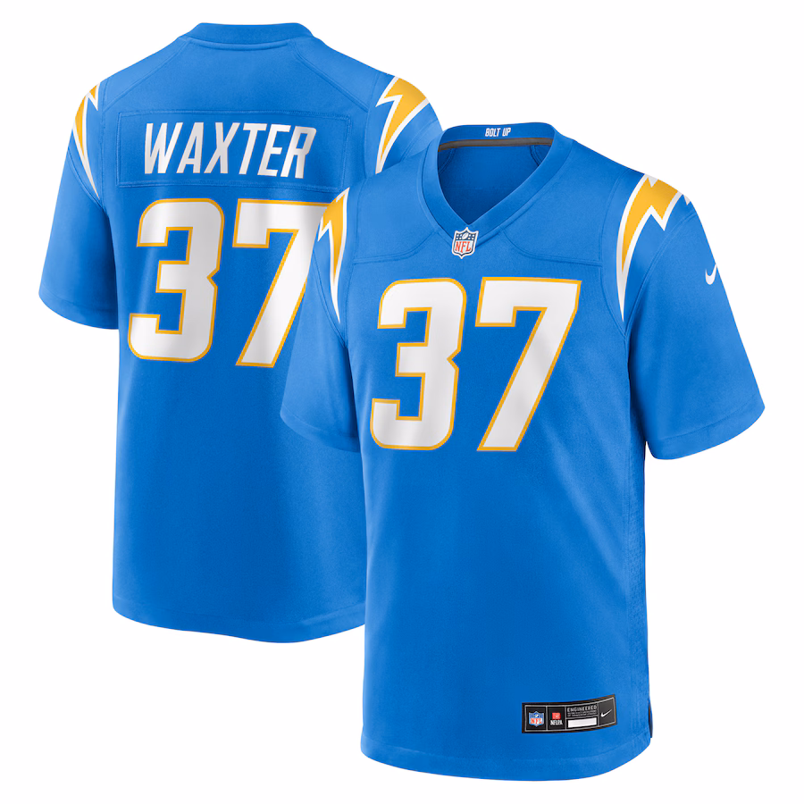 Men's Los Angeles Chargers Isas Waxter Nike Powder Blue Team Game Jersey - Jersey