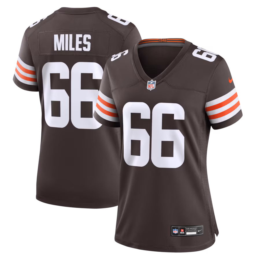 Women's Cleveland Browns Joshua Miles Nike Brown Team Game Jersey - Jersey