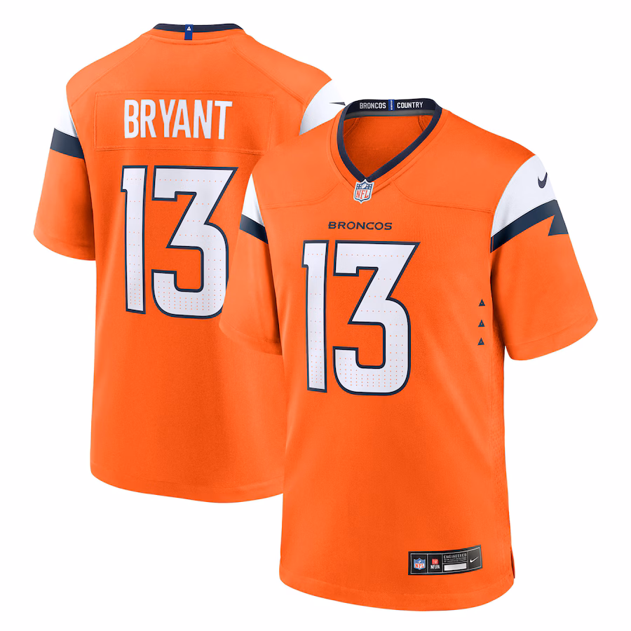 Men's Denver Broncos Pat Bryant Nike Orange Team Game Jersey - Jersey