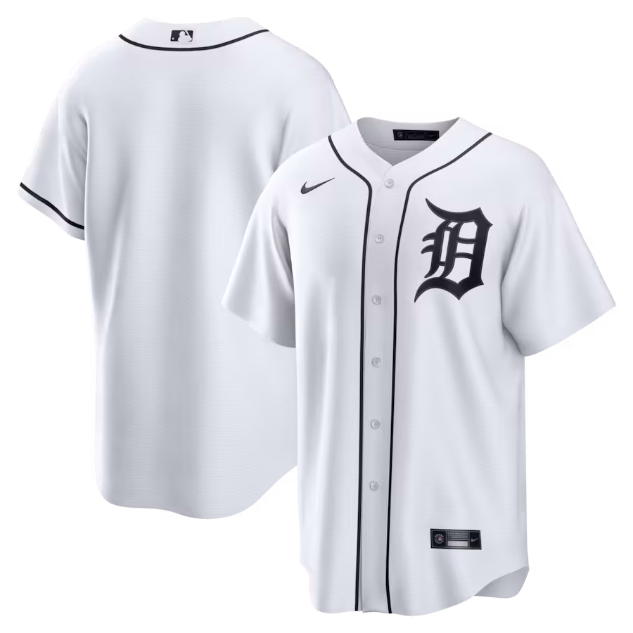 Men's Detroit Tigers Nike White Home Replica Jersey - Jersey