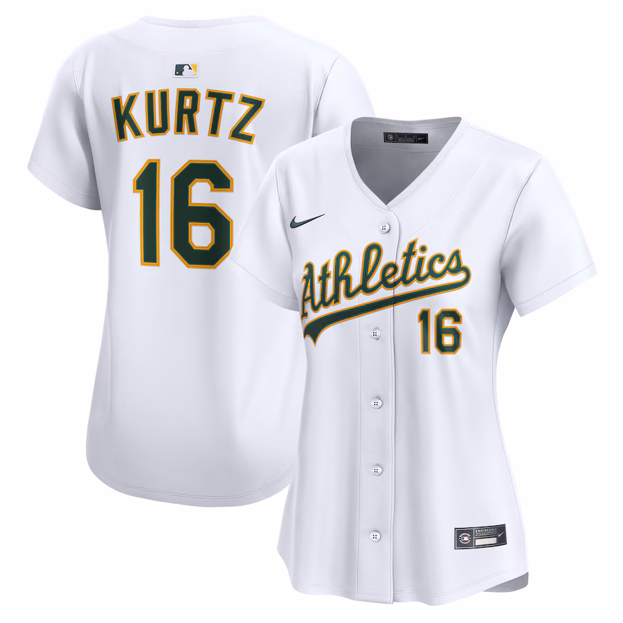 Women's Athletics Nick Kurtz Nike White Home Limited Player Jersey - Jersey