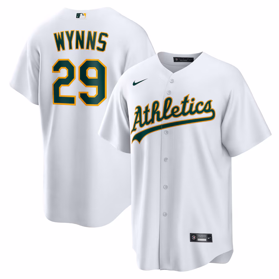 Men's Athletics Austin Wynns Nike White Home Replica Jersey - Jersey