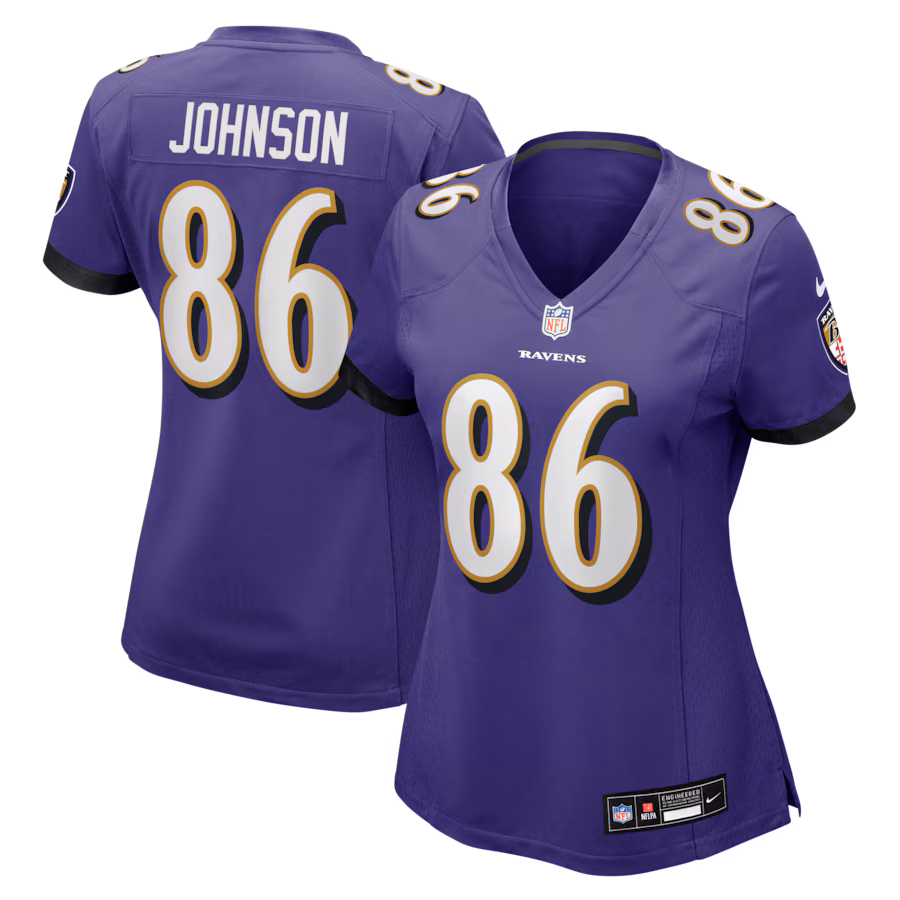 Women's Baltimore Ravens Cornelius Johnson Nike Purple Team Game Jersey - Jersey