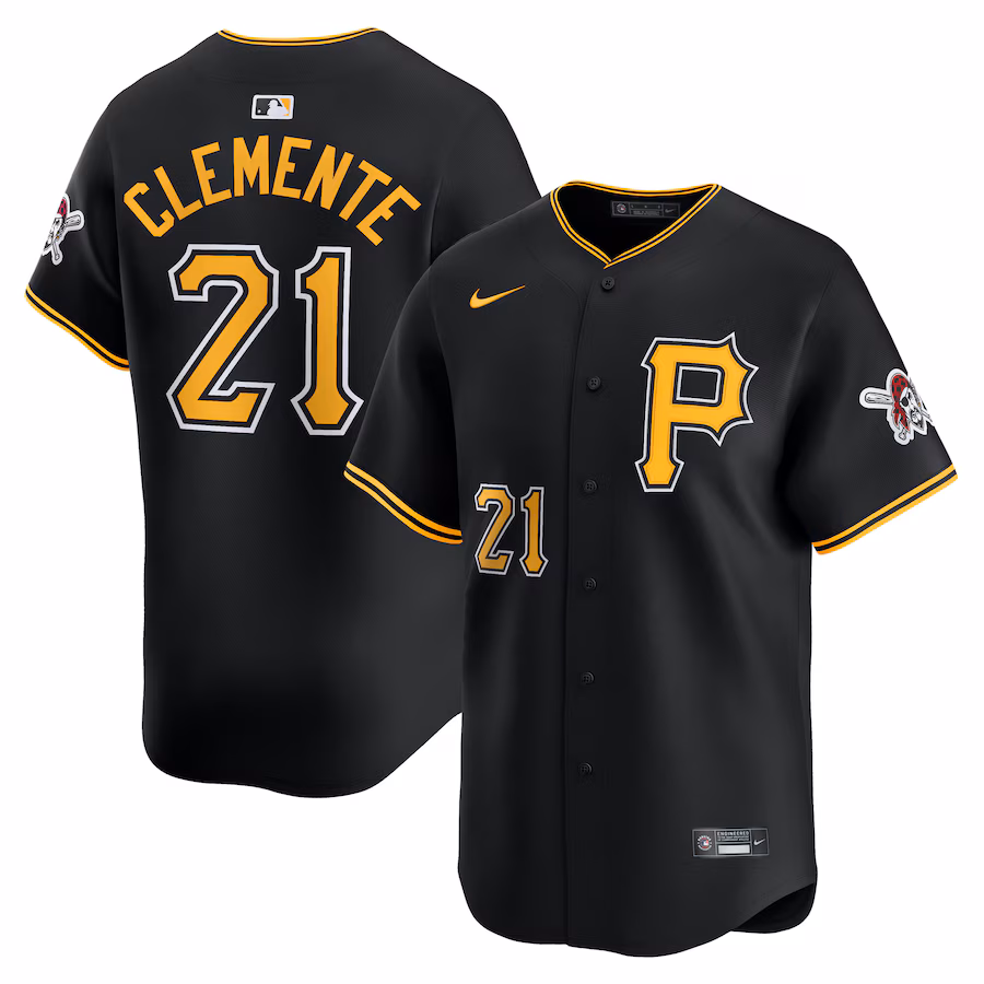 Men's Pittsburgh Pirates Roberto Clemente Nike Black Alternate Limited Jersey - Jersey