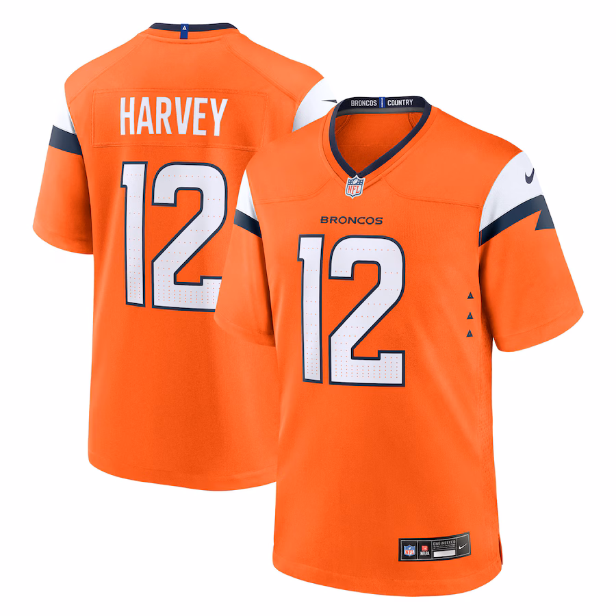 Men's Denver Broncos RJ Harvey Nike Orange Team Game Jersey - Jersey