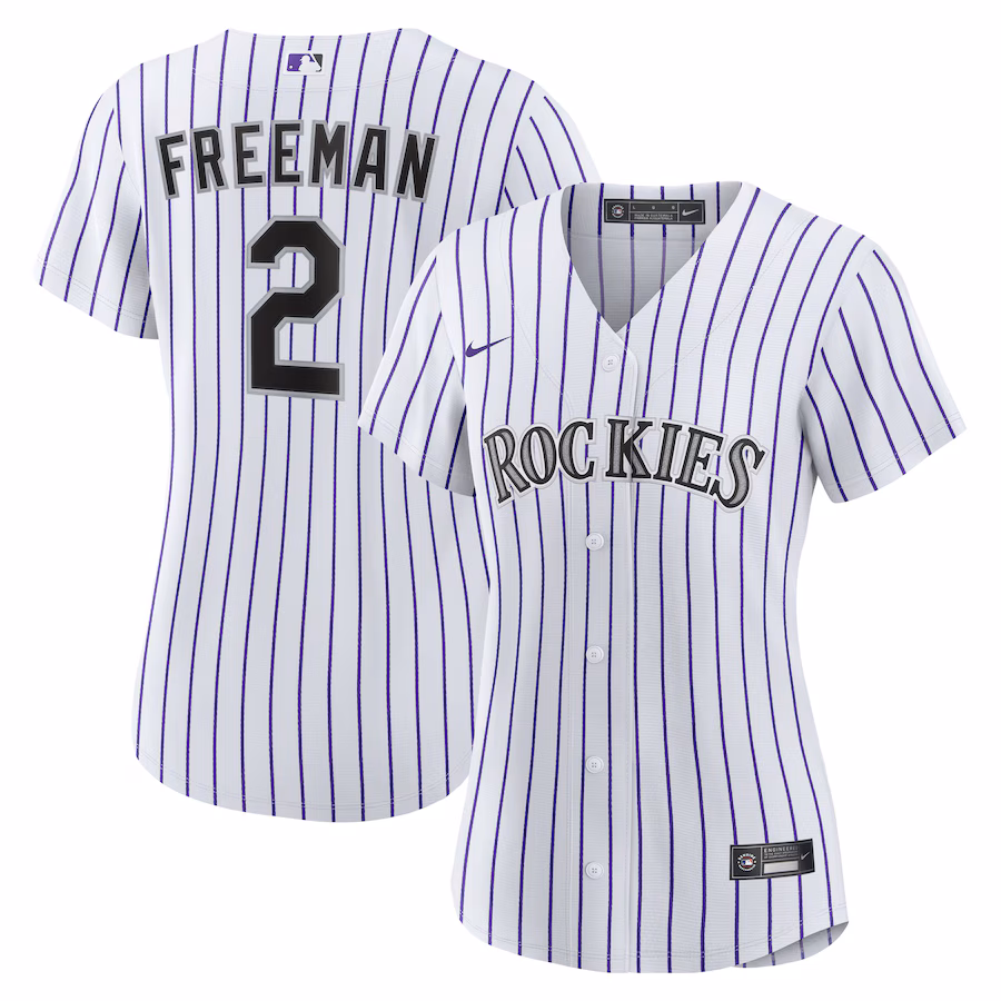 Women's Colorado Rockies Tyler Freeman Nike White Home Replica Jersey - Jersey
