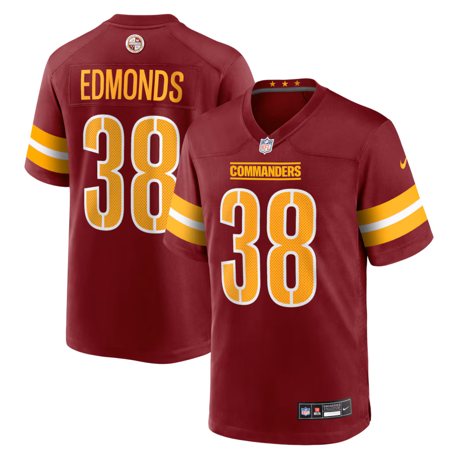 Men's Washington Commanders Chase Edmonds Nike Burgundy Team Game Jersey - Jersey